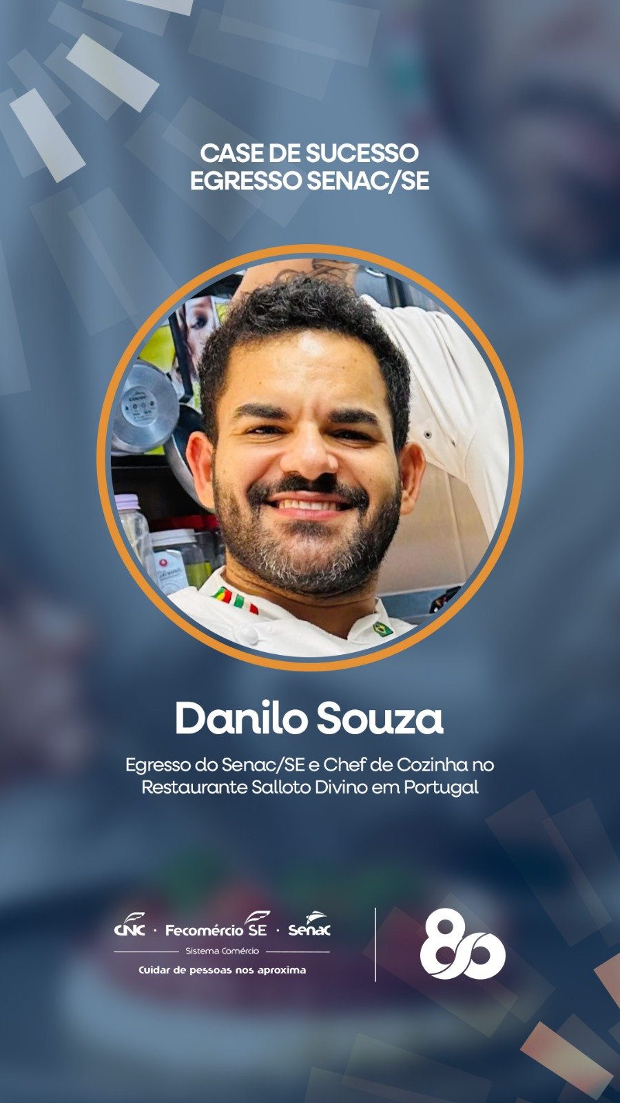 Card de depoimento do egresso Danilo Souza
